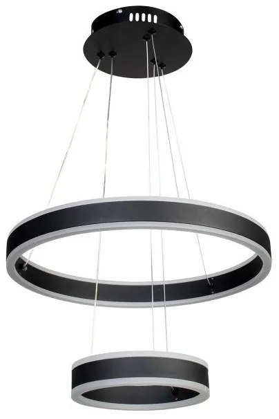 Κρεμαστό Φωτιστικό Οροφής Φ40-Φ20 εκ. LED 88W 4000K μαύρο - GLOBOBOX C933/42BK-933-42-2-Μαύρο 933-42-2