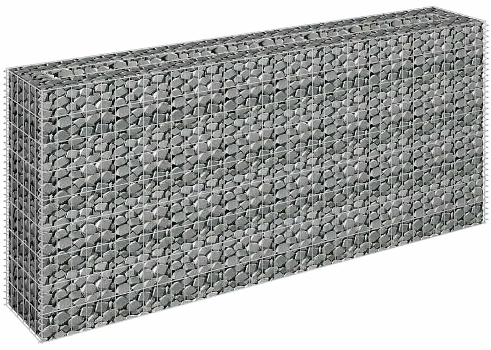 vidaXL Συρματοκιβώτιο-Γλάστρα Υπερυψωμένη 180x30x90 εκ. Γαλβ. Χάλυβας
