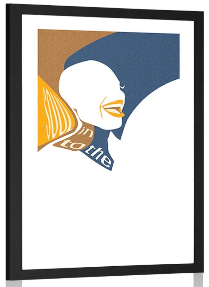 Αφίσα με παρπαστού Γυναικεία φιγούρα με αφιέρωση - 20x30 white
