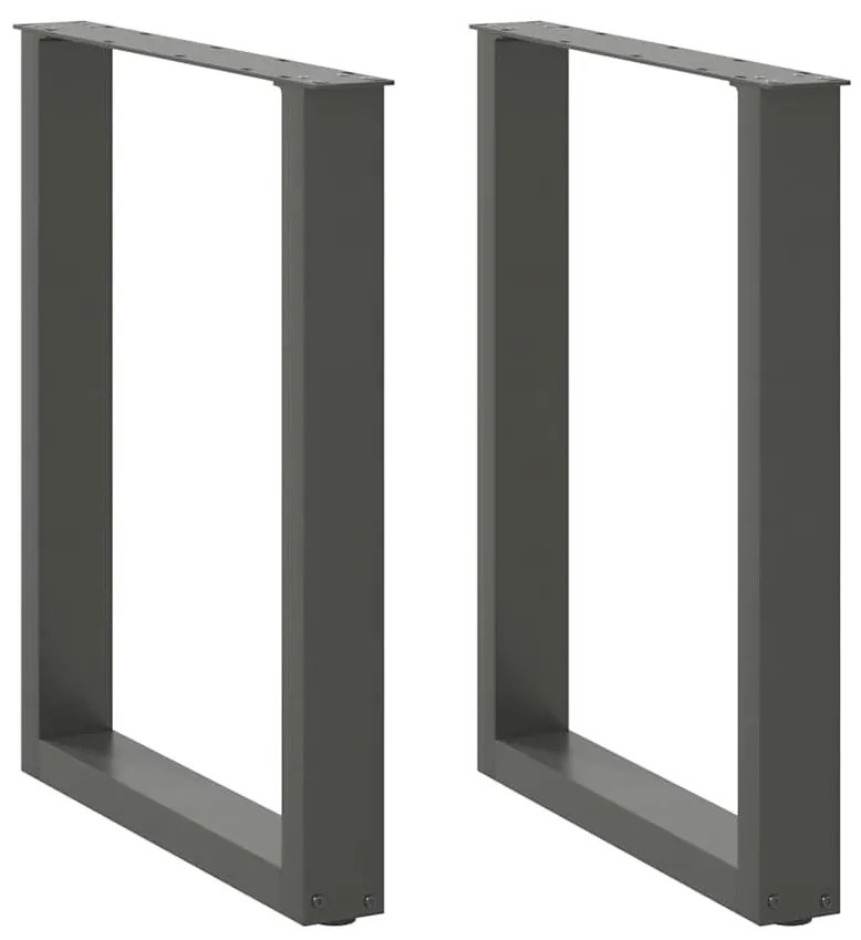 vidaXL Πόδια Τραπεζαρίας σε Σχήμα U 2 τεμ. Ανθρακί 60x(72-73) εκ. Ατσάλι