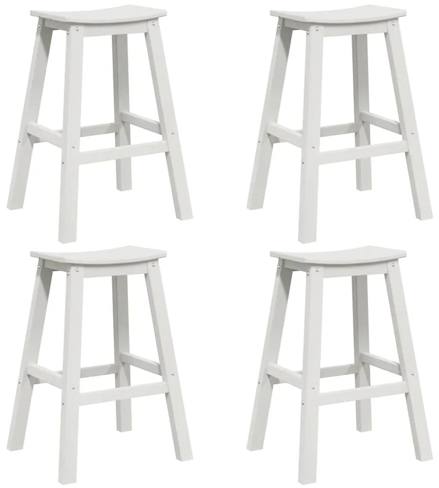 vidaXL Σετ Μπαρ Κήπου 4 pcs Λευκό HDPE