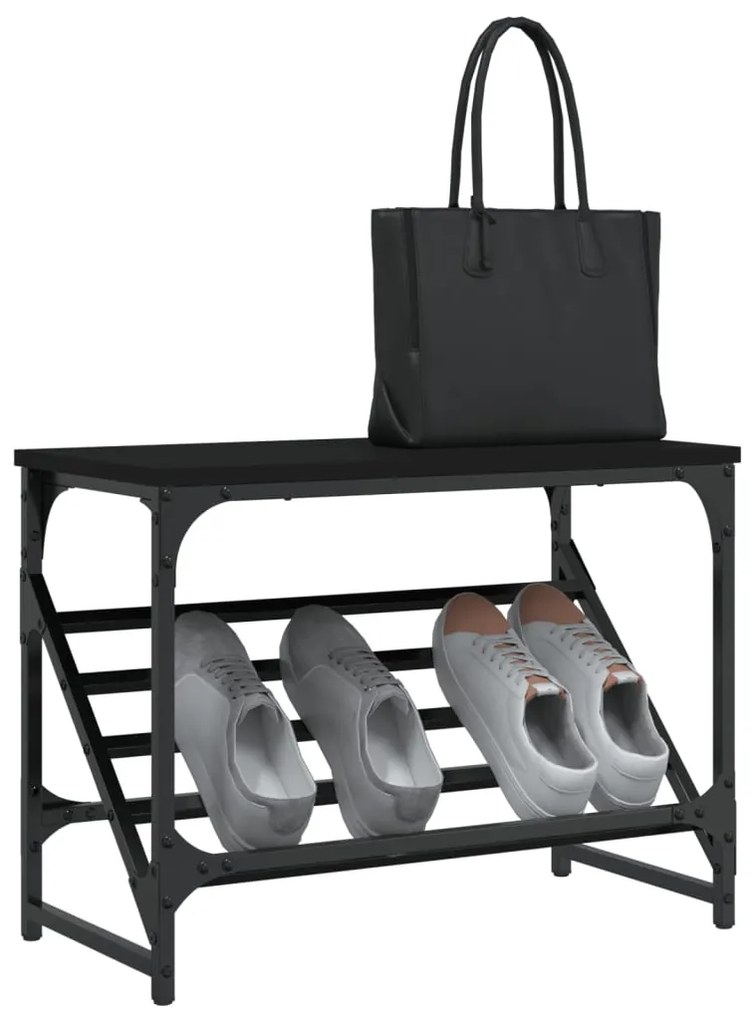 vidaXL Παπουτσοθήκη Μαύρη 60 x 30 x 45 εκ. από Επεξεργασμένο Ξύλο