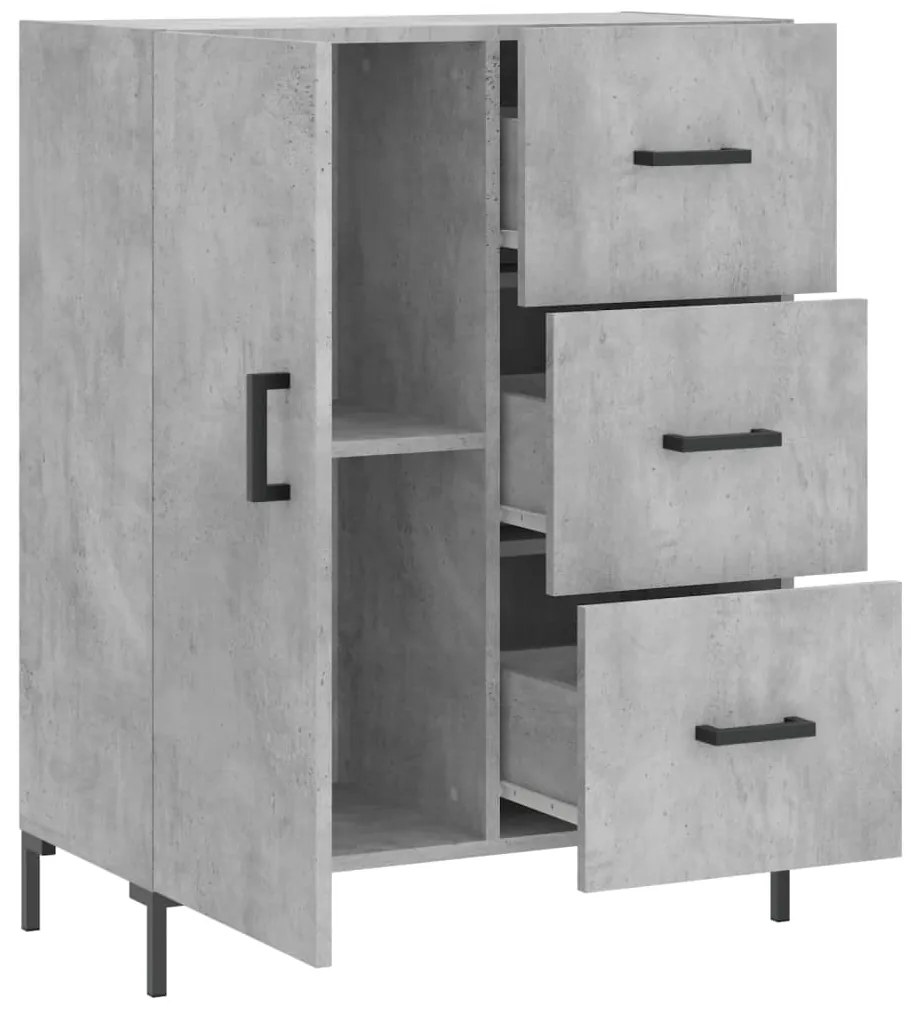 vidaXL Ντουλάπι Γκρι Σκυροδέματος 69,5x34x90 εκ. Επεξεργασμένο Ξύλο