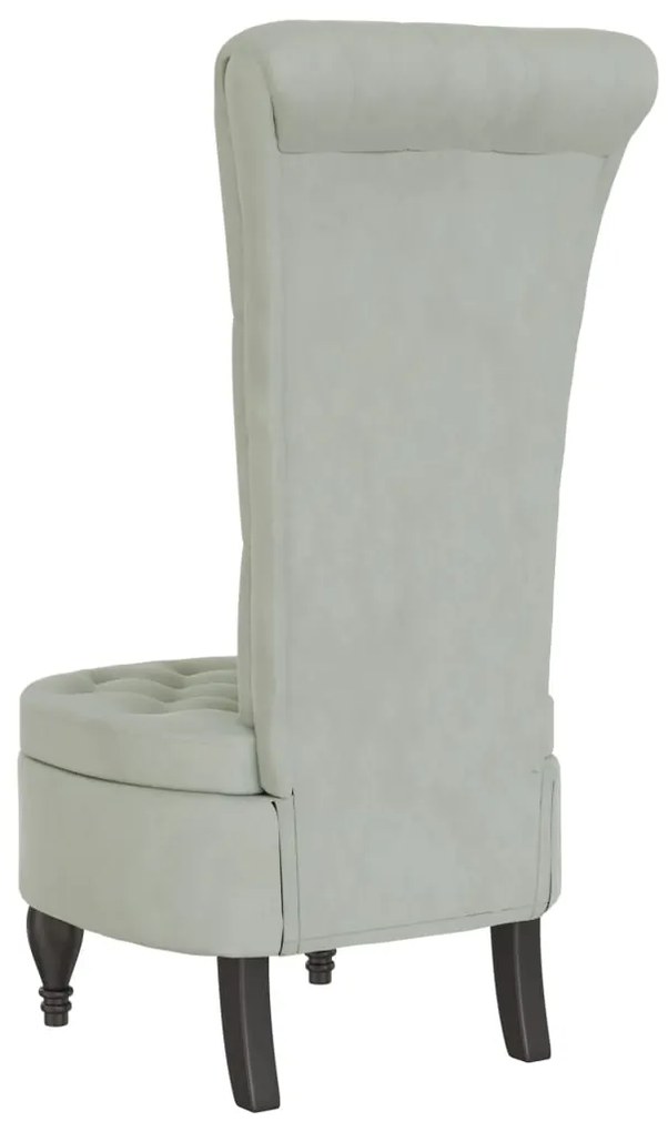 vidaXL Πολυθρόνα με Ψηλή Πλάτη/Σχεδιασμός με Κουμπιά Αν.Γκρι Βελούδινη