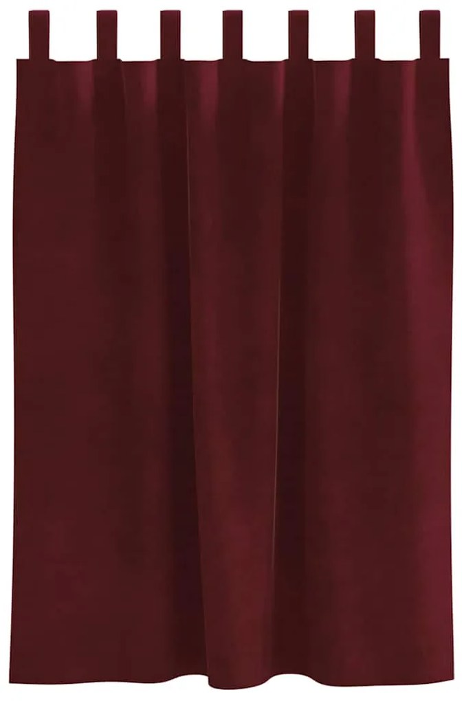 vidaXL Κουρτίνες με κουρτίνες 2 pcs Μπορντό 140 x 140 cm Βελούδο
