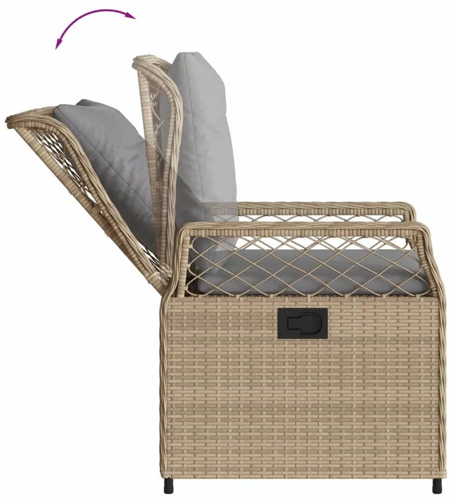 vidaXL Σετ Τραπεζαρίας Κήπου 7 τεμ. Μπεζ Συνθετικό Ρατάν με Μαξιλάρια