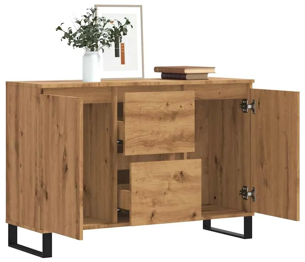 vidaXL Μπουφές Δρυς τεχνίτης 101,5 x 35 x 70 εκ. από Επεξεργασμένο Ξύλο