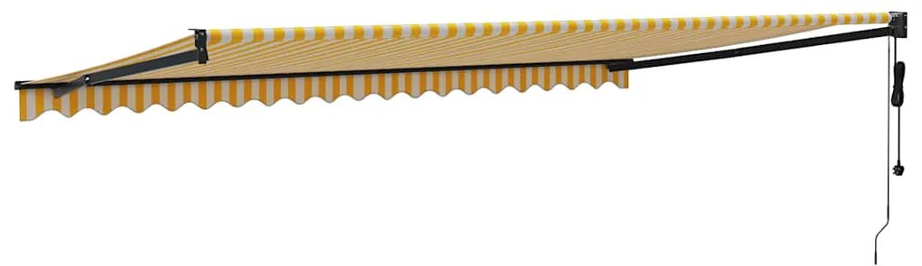 vidaXL Τέντα Πτυσσόμενη Αυτόματη Κίτρινη και Λευκή 5 x 3 μ.