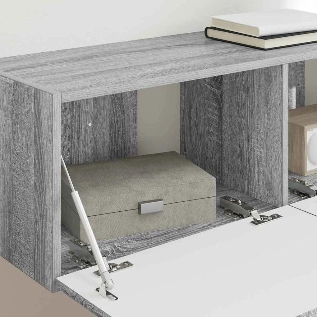 vidaXL Ντουλάπι Τηλεόρασης Τοίχου Γκρίζο Σονομα 60 x 31 x 29.5 εκ