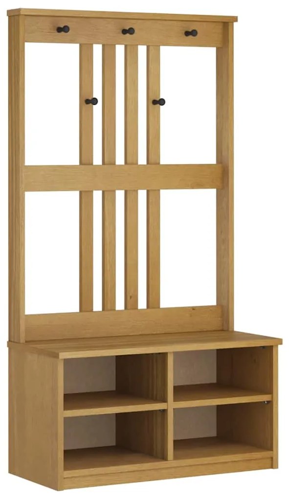 vidaXL Δέντρο χωλ "SANDNES" 87x40x159,5 εκ. Πεύκο μασίφ ξύλο
