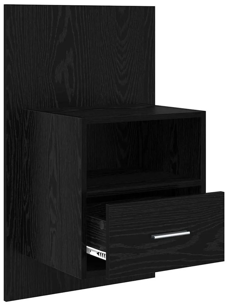 vidaXL Κομοδίνο 2 pcs Μαύρη Οξυά 50 x 32,5 x 80 εκ. Επεξεργασμένο ξύλο