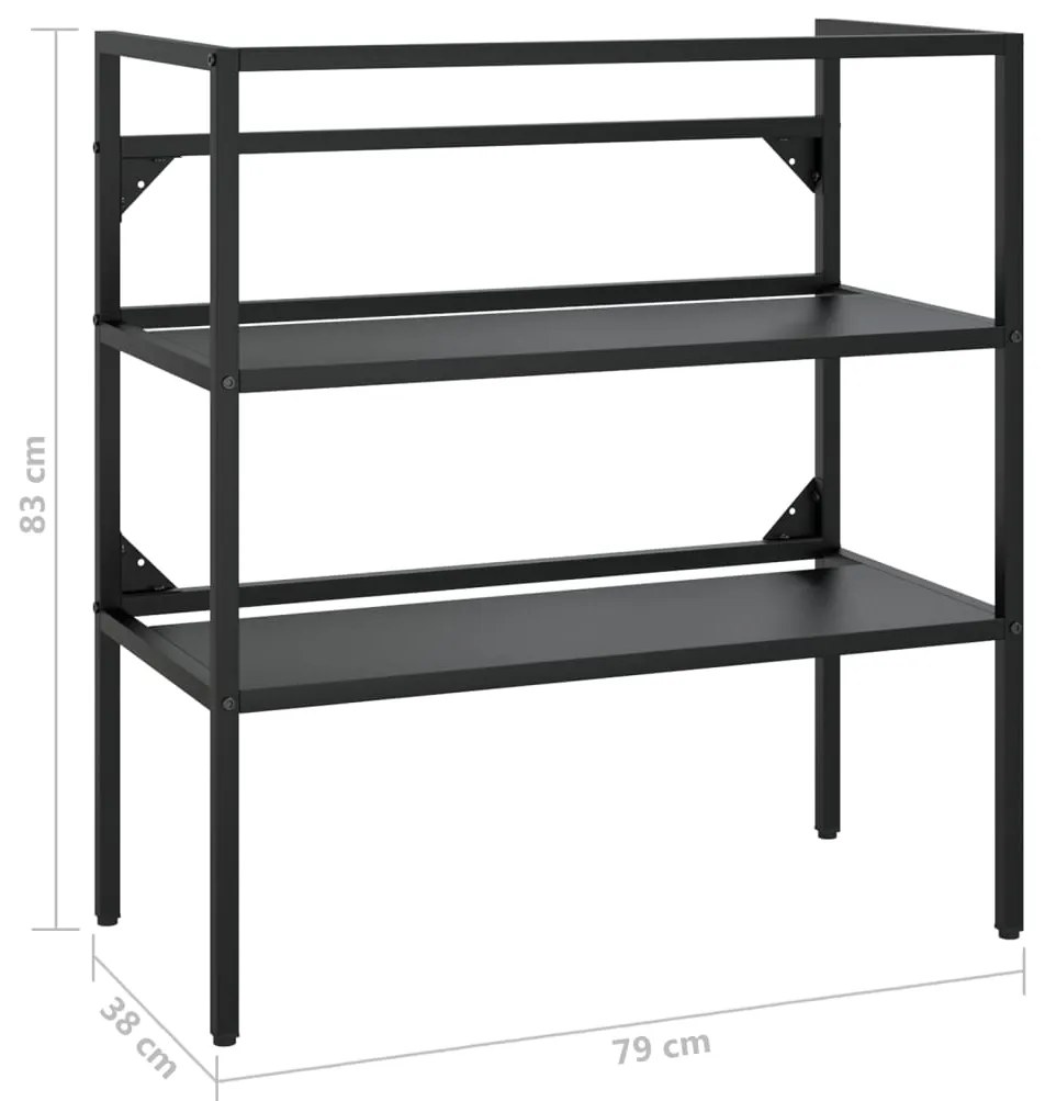 vidaXL Έπιπλο Μπάνιου Μαύρο 79 x 38 x 83 εκ. Σιδερένιο