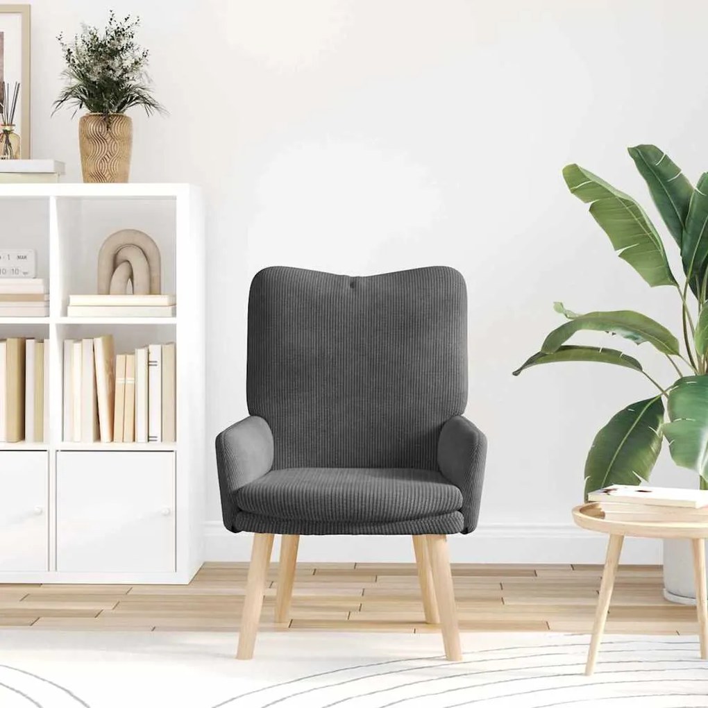 vidaXL Πολυθρόνα Σκούρο Γκρι 63 x 67 x 94 εκ. Υφάσματος Sherpa