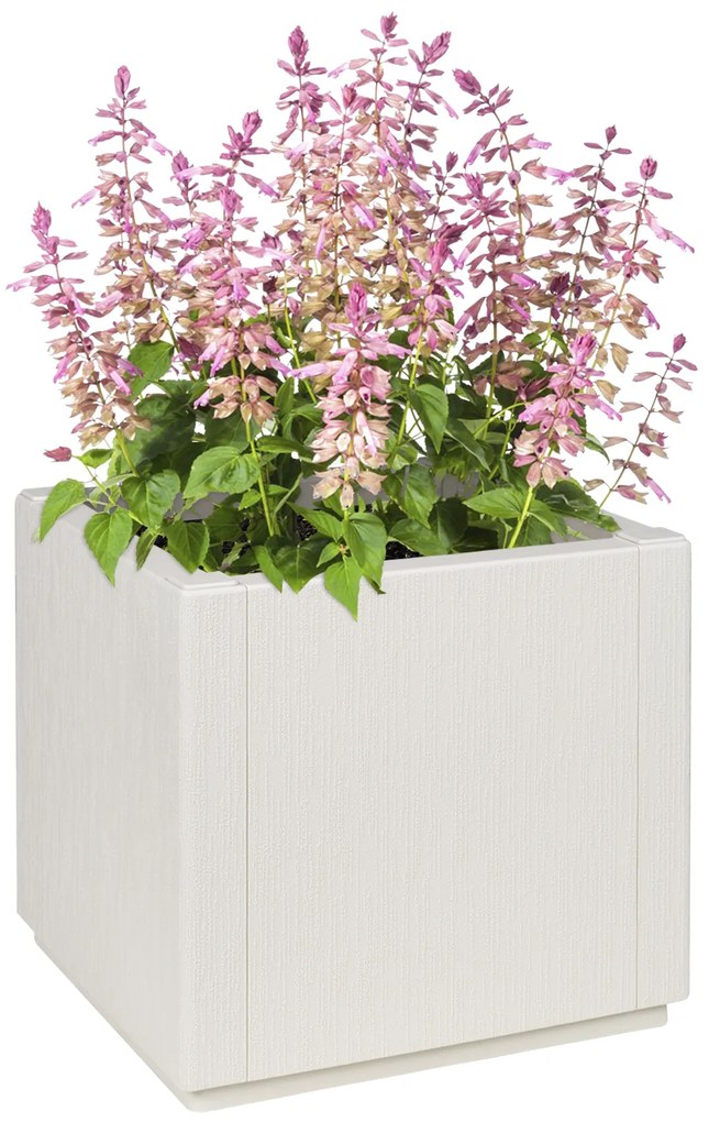 vidaXL Γλάστρα κήπου vitaXL λευκή 36x36x35 εκ PP