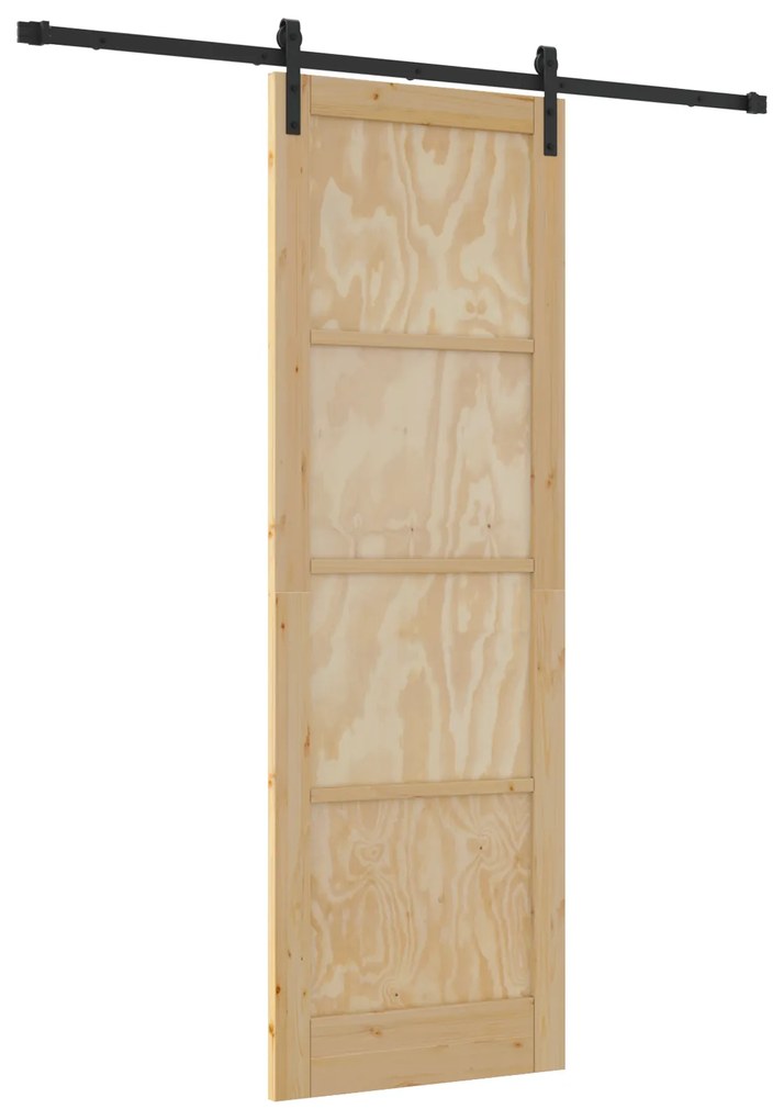 vidaXL Συρόμενη Πόρτα με Σετ Εξαρτημάτων 78x232 εκ Solid Ξύλο Πεύκου