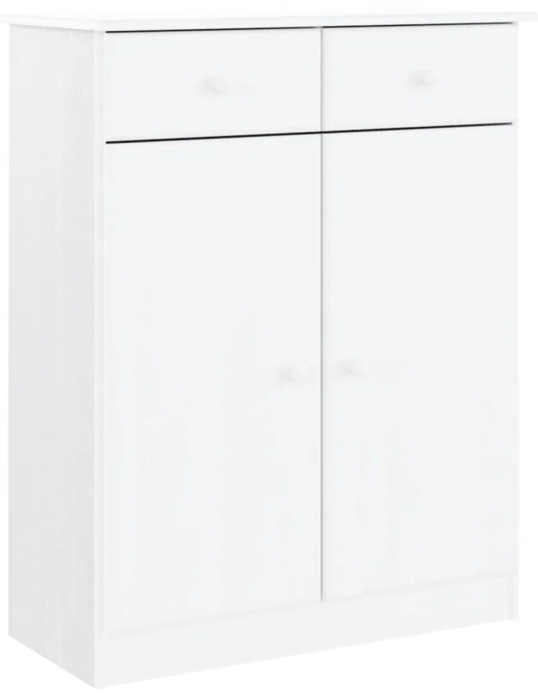 Ντουλάπι ALTA Λευκό 77 x 35 x 188 εκ. από Μασίφ Ξύλο Πεύκου - Λευκό