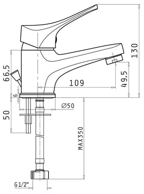 Μπαταρία νιπτήρα Serra Χρωμέ 5x11x13 εκ.