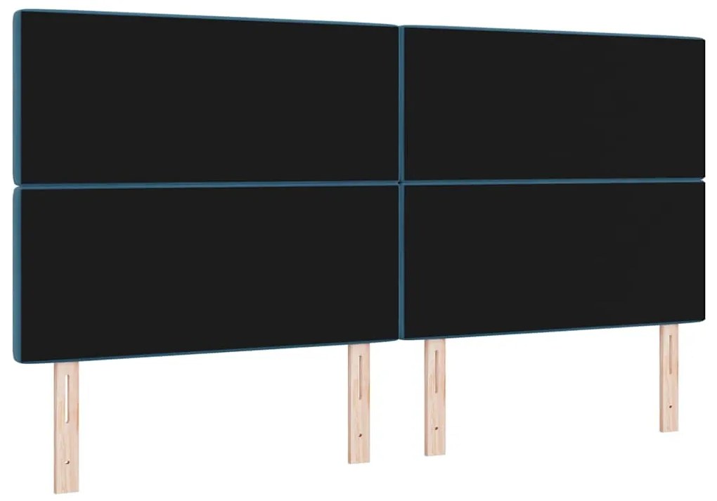 vidaXL Κεφαλάρι με κεφαλάρι Σκούρο Μπλε 200 cm Τεχνητό Δέρμα