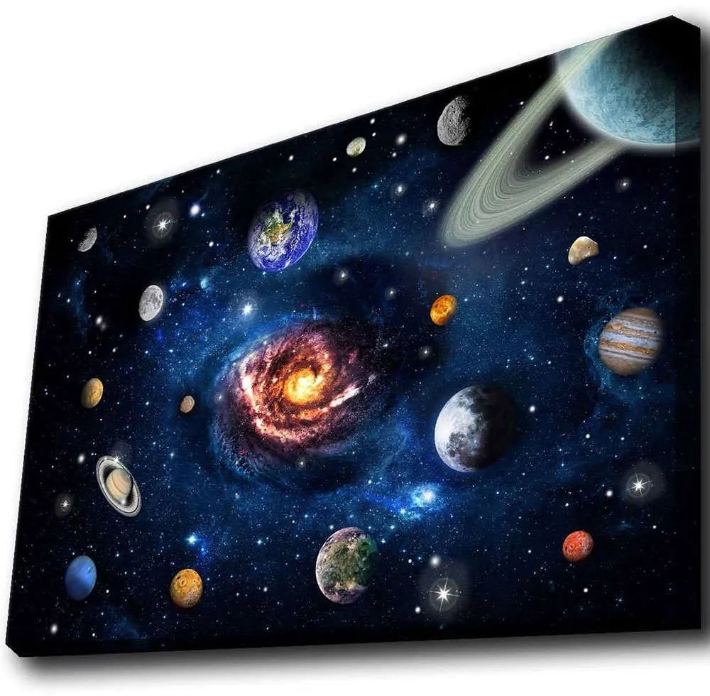 Πίνακας Καμβάς Με Φως Led 139LDG1137 70x45cm Multi Wallity Οριζόντιοι Ξύλο, Καμβάς