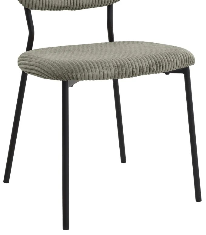 Καρέκλα τραπεζαρίας Kevin Megapap λαδί ύφασμα - μεταλλικό μαύρο πόδι 48x51x87εκ.