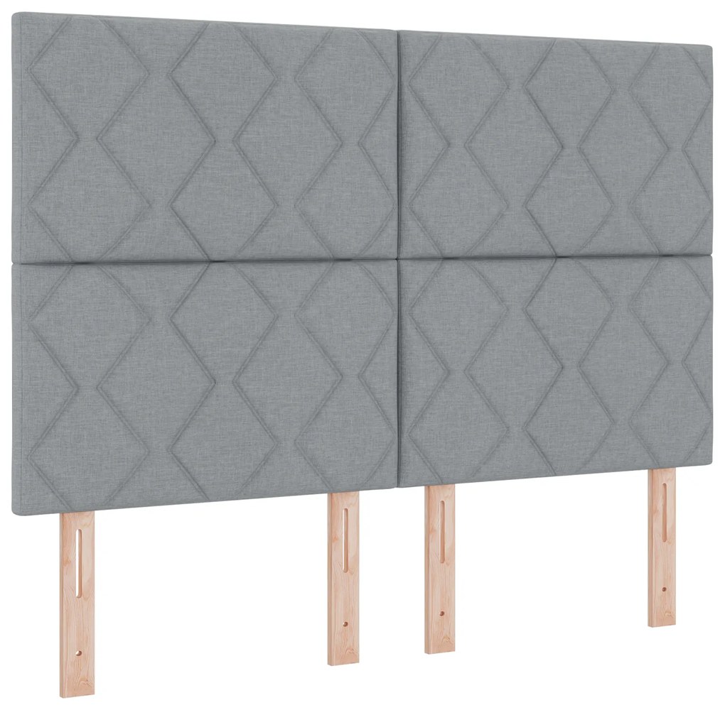 vidaXL Box Spring Bed Με Στρώμα Ανοιχτό Γκρι 140x200 cm Ύφασμα