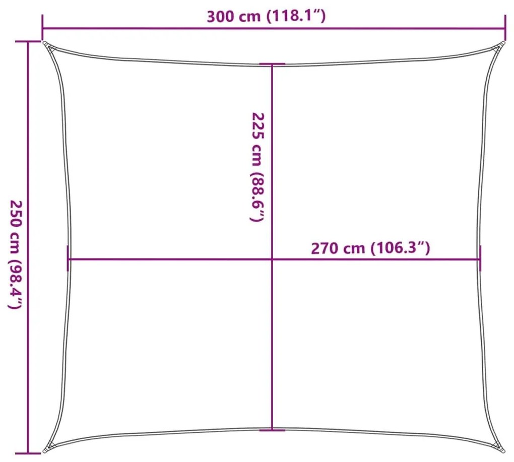 Πανί Σκίασης Taupe 2,5 x 3 μ. από HDPE 160 γρ./μ² - Μπεζ-Γκρι