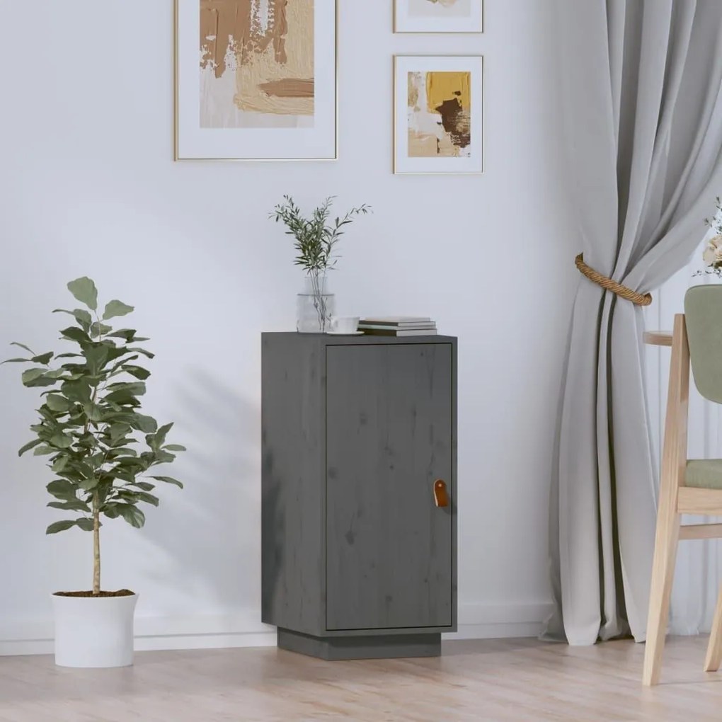 Μπουφές Γκρι 34 x 40 x 75 εκ. από Μασίφ Ξύλο Πεύκου 820114
