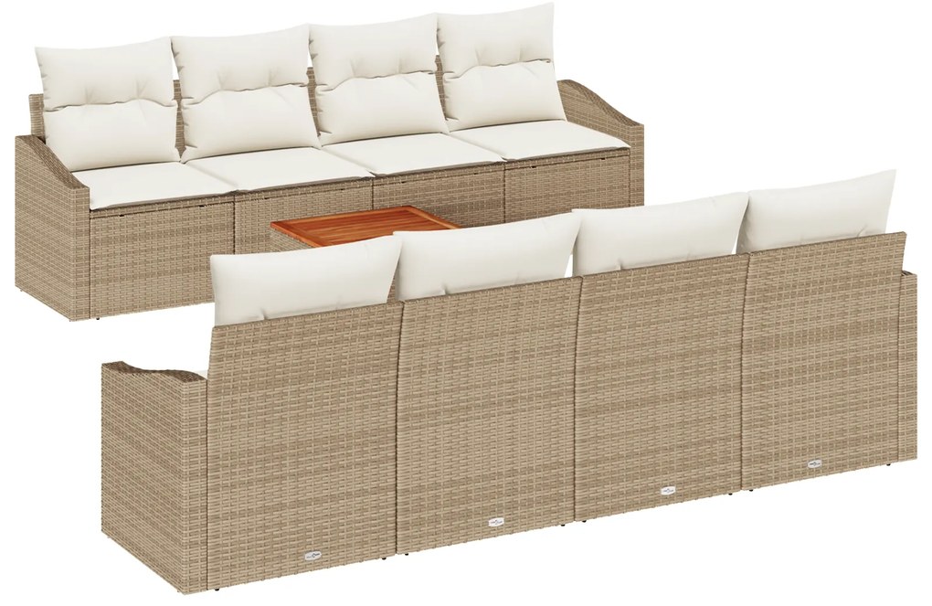 vidaXL Σετ Καναπέ Κήπου 7 pcs Beige, λευκό 55 x 55 x 37 εκ