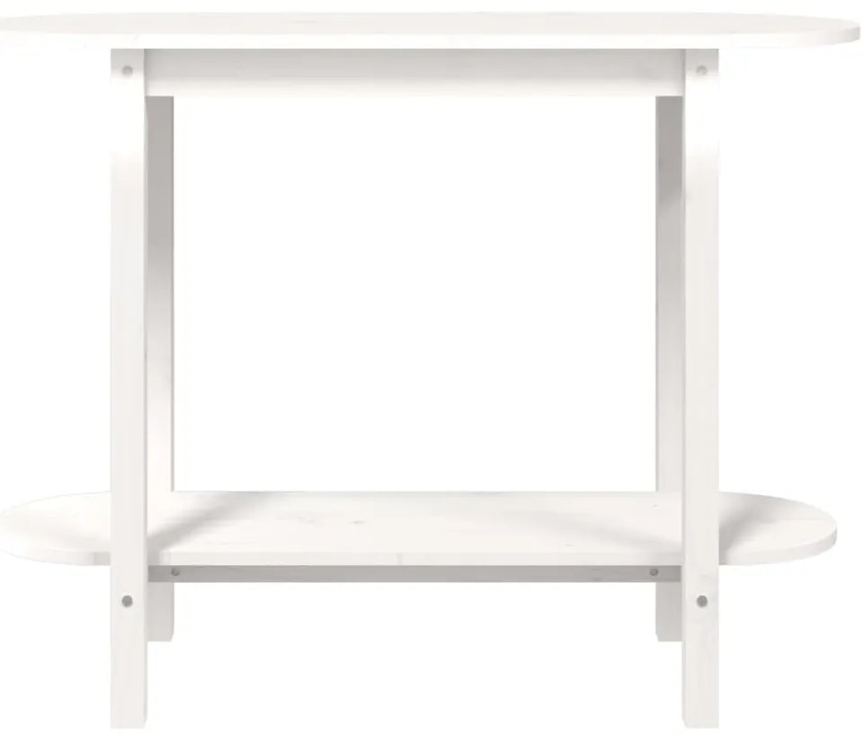vidaXL Τραπέζι Κονσόλα Λευκό 110 x 40 x 80 εκ. από Μασίφ Ξύλο Πεύκου