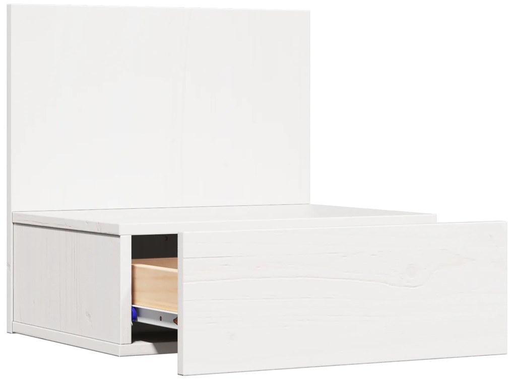 vidaXL Κομοδίνο με συρτάρι Λευκό 42 x 32.5 x 40 εκ Μασίφ ξύλο πεύκου