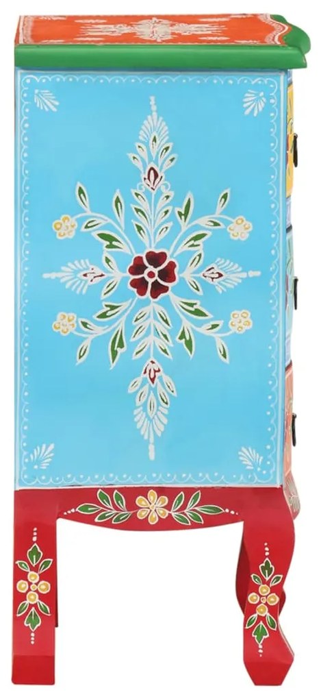 vidaXL Κομοδίνο με Χειροπ. Λεπτομέρειες 40x30x60 εκ. Μασίφ Ξύλο Μάνγκο
