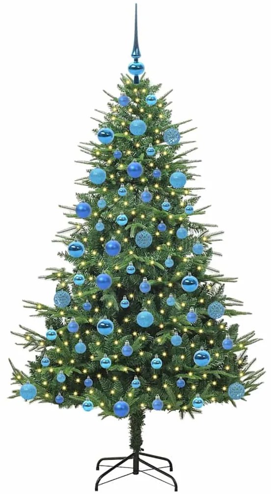 vidaXL Τεχνητό Χριστουγεννιάτικο Δέντρο με Φώτα και Σετ Μπάλες 180 cm