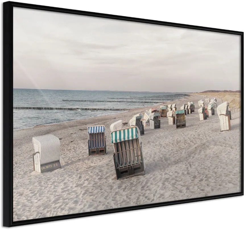 Αφίσα - Baltic Beach Chairs - 45x30 - Μαύρο - Χωρίς πασπαρτού