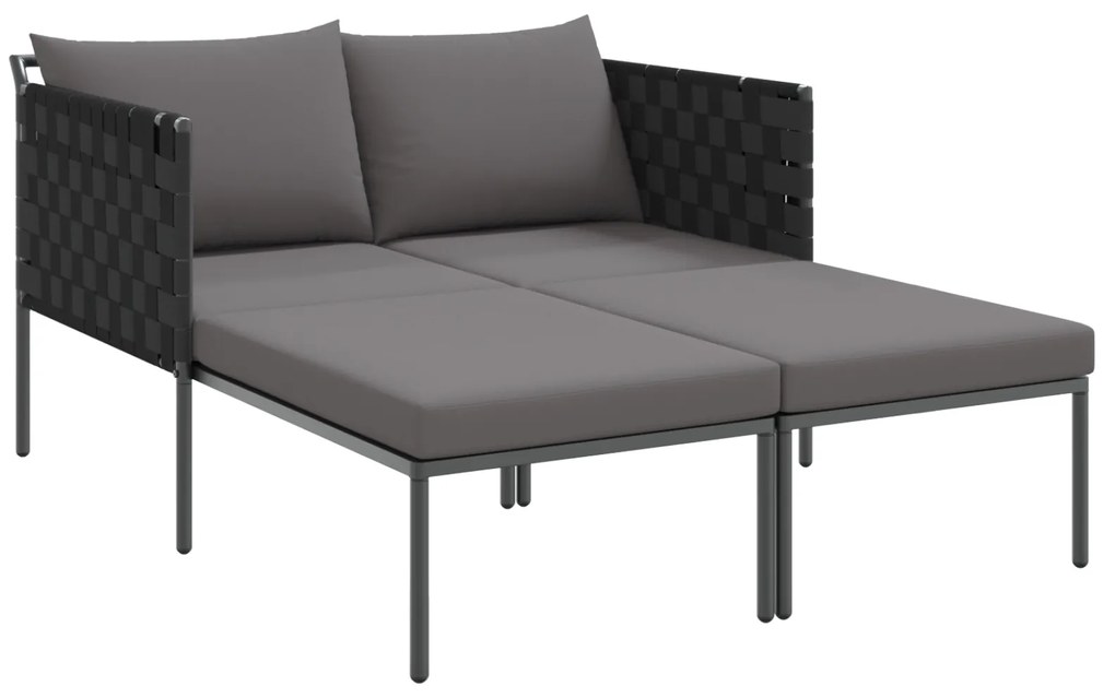 vidaXL Ήλιο-κρεβάτι με μαξιλάρι Ανθρακί 115 x 153 x 69.5 εκ. Ατσάλι