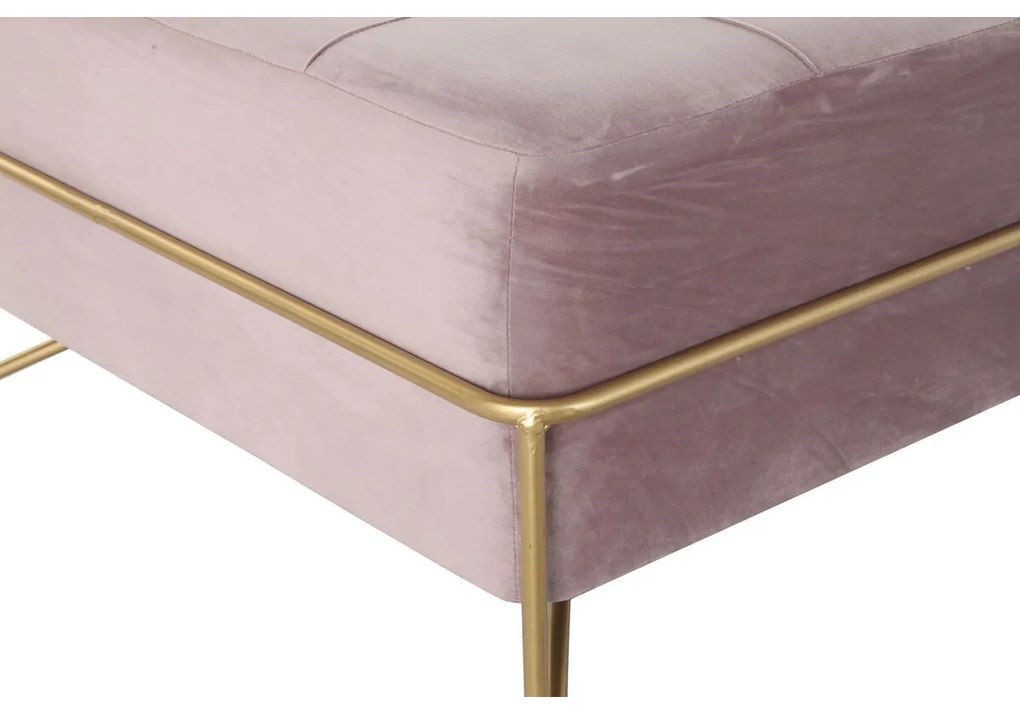 Σκαμπό DKD Home Decor   Αφρός Ροζ Χρυσό Μέταλλο πολυεστέρας Βελούδο Ξύλο MDF (80 x 80 x 42 cm)