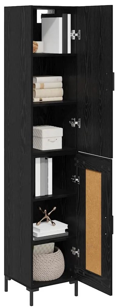 vidaXL Highboard Μαύρη Οξυά 34,5 x 34 x 180 εκ. Επεξεργασμένο ξύλο