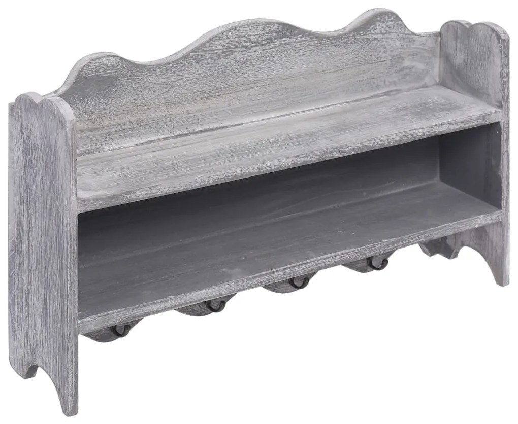 vidaXL 284234  Wall Mounted Coat Rack Grey 50x10x30 cm Wood