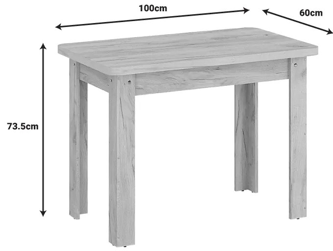 ΤΡΑΠΕΖΙ CELESTE PAKOWORLD ΜΕΛΑΜΙΝΗΣ ΣΕ OAK ΑΠΟΧΡΩΣΗ 100X60X73.5ΕΚ