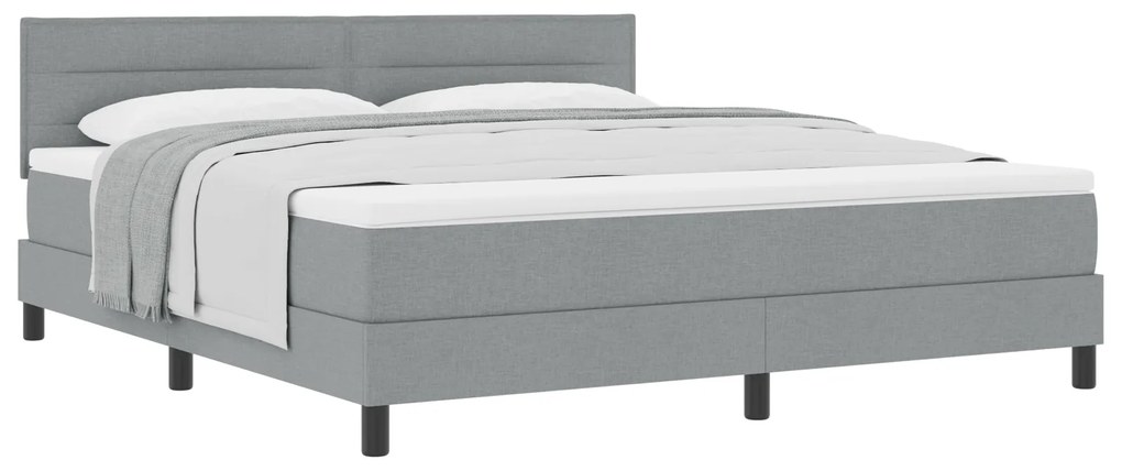 vidaXL Κρεβάτι με Στρώμα Light Grey 180x200 cm Υφάσματος