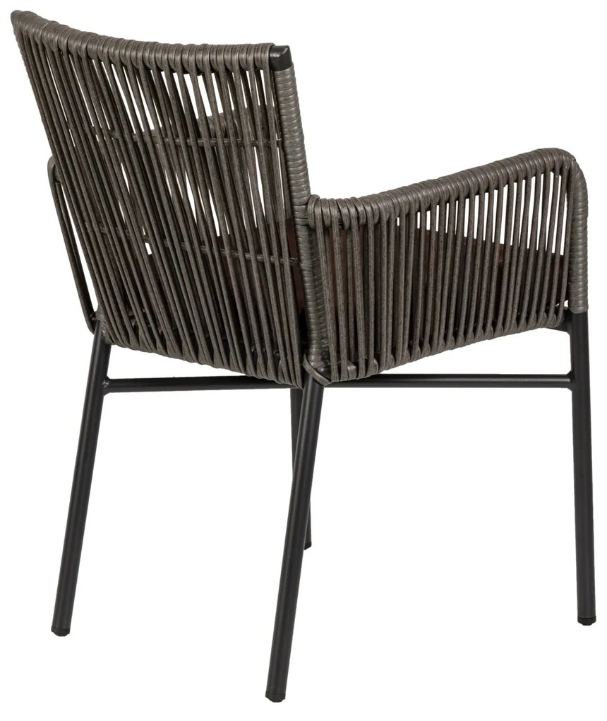 Πολυθρόνα Κήπου BLUENILE Μαύρο/Γκρι Αλουμίνιο/Rattan 56x60x89cm - 14840015 - 14840015