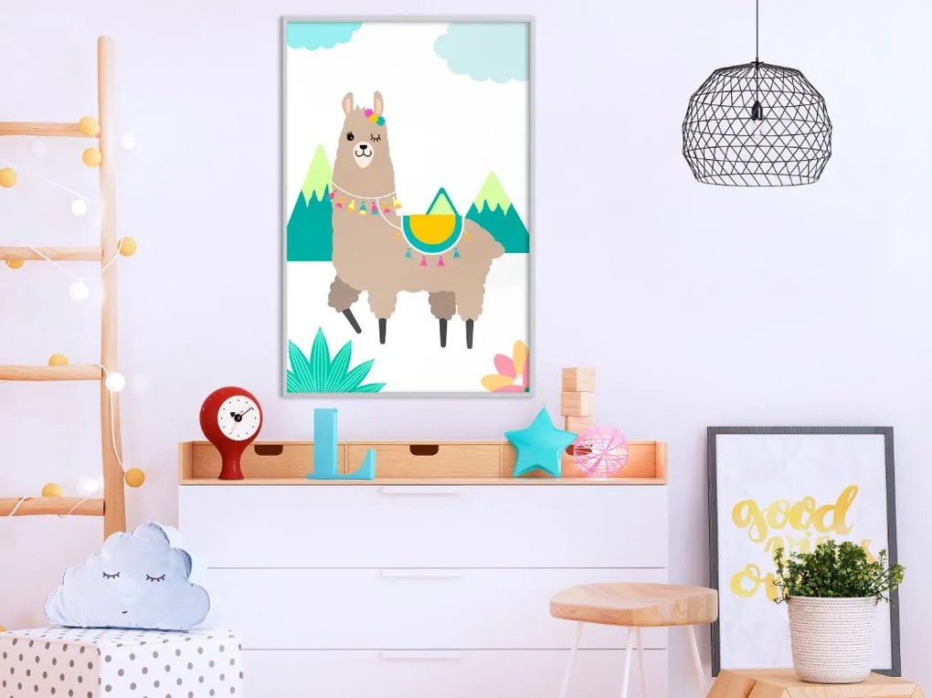 Αφίσα - Playful Llama - 20x30 - Χρυσό - Χωρίς πασπαρτού