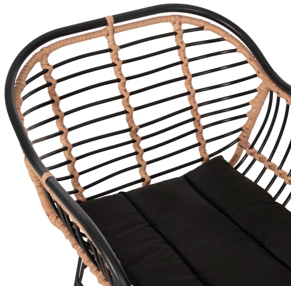 ΠΟΛΥΘΡΟΝΑ ALLEGRA HM5663.11 ΜΕΤΑΛ.ΣΚΕΛΕΤΟΣ-P.E.RATTAN ΜΠΕΖ-ΜΑΥΡΟ 58x59x81Υεκ - 0610478 - HM5663.11