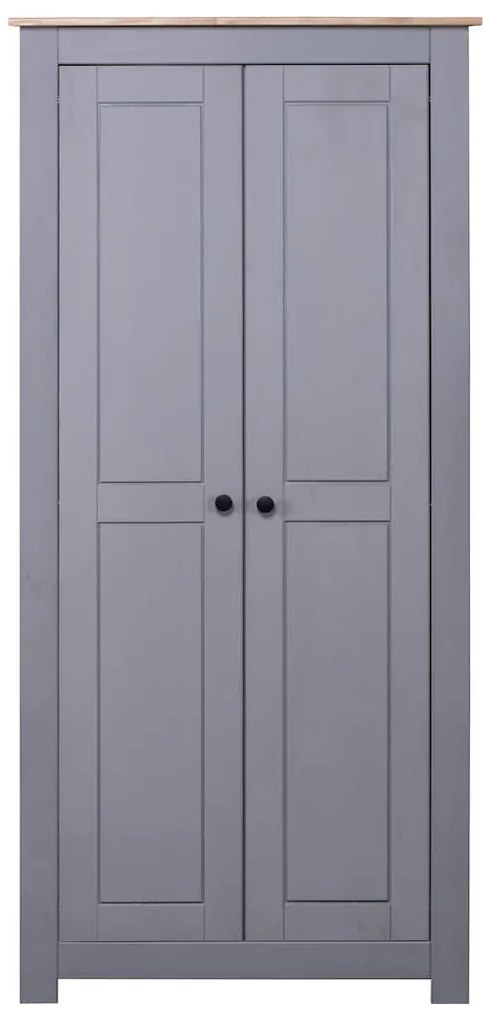 vidaXL Ντουλάπα Γκρι 80 x 50 x 171,5 εκ. από Μασίφ Ξύλο Πεύκου Panama