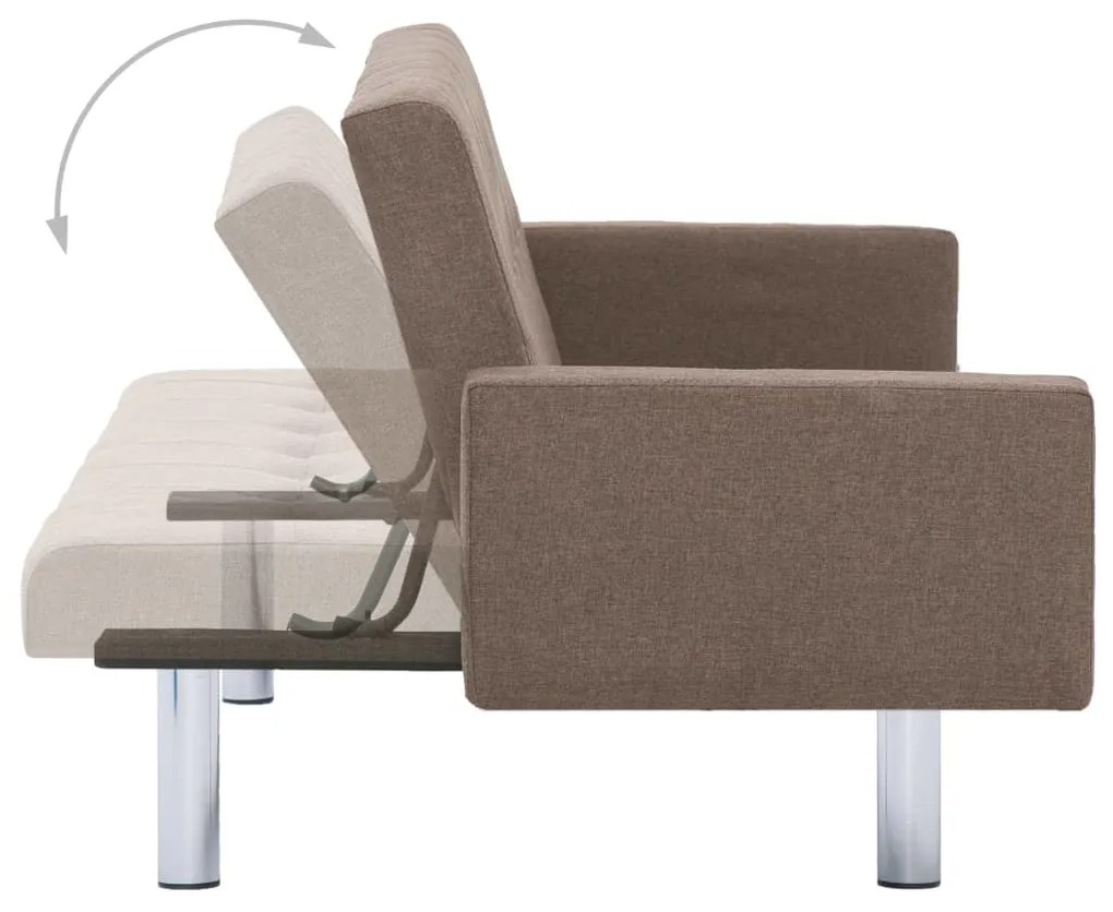 vidaXL 282220  Sofa Bed with Armrest Brown Polyester