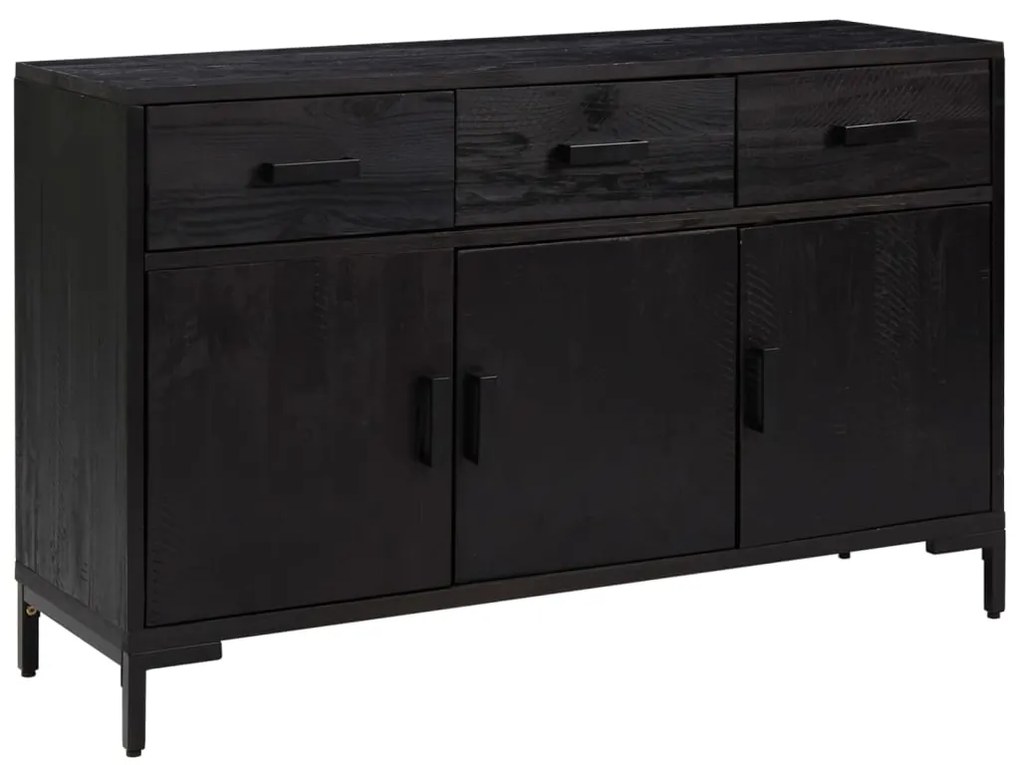 vidaXL Ντουλάπι Μαύρο 110 x 35 x 70 εκ. από Μασίφ Ξύλο Πεύκου