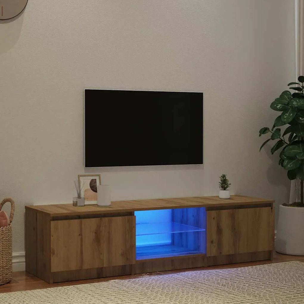 vidaXL ντουλάπι τηλεόρασης  με φώτα LED Artisan Oak Κατασκευασμένο ξύλο