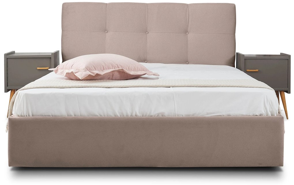 Επενδυμένο Κρεβάτι Famous-Gkri Anoixto-150 x 200-Με μηχανισμό ανύψωσης
