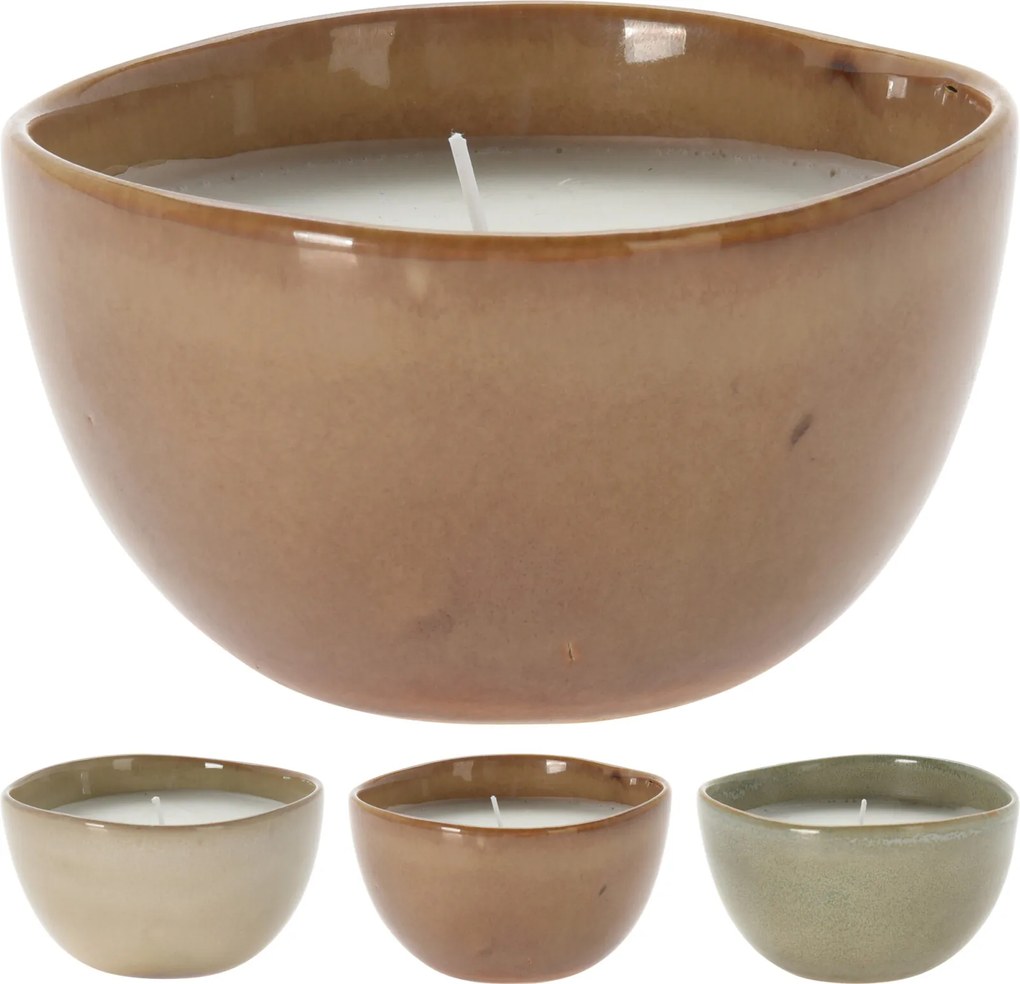 JΚ Home Décor - Κερί σε Μπωλ Πορσελάνη 10x6cm 3Σχδ