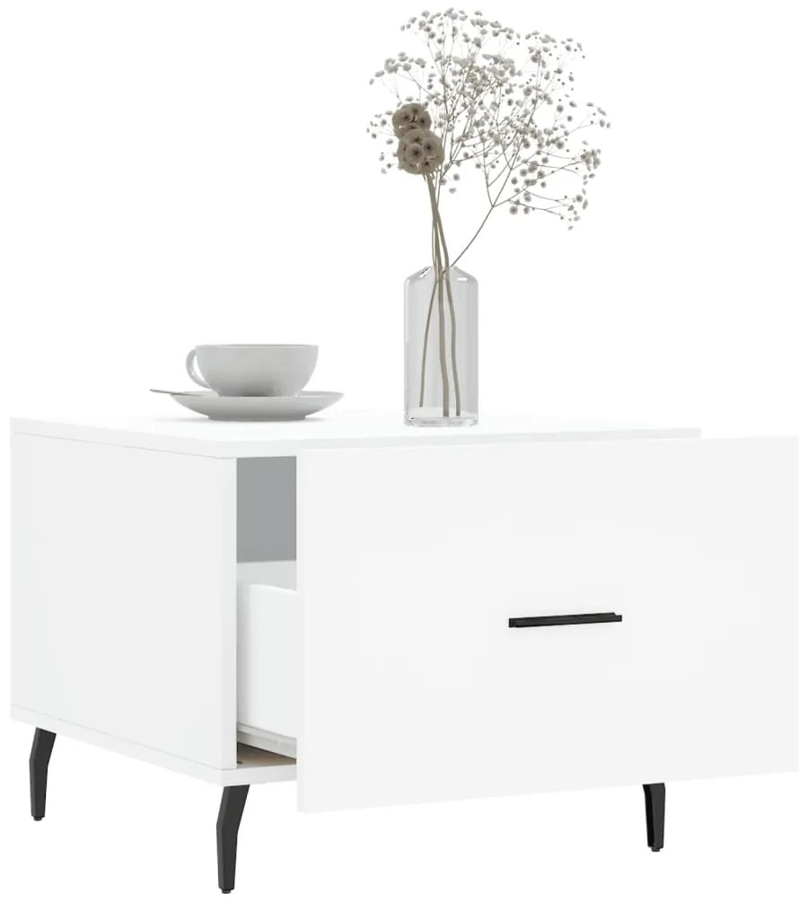 vidaXL Τραπεζάκι Σαλονιού Λευκό 50 x 50 x 40 εκ. από Επεξεργ. Ξύλο