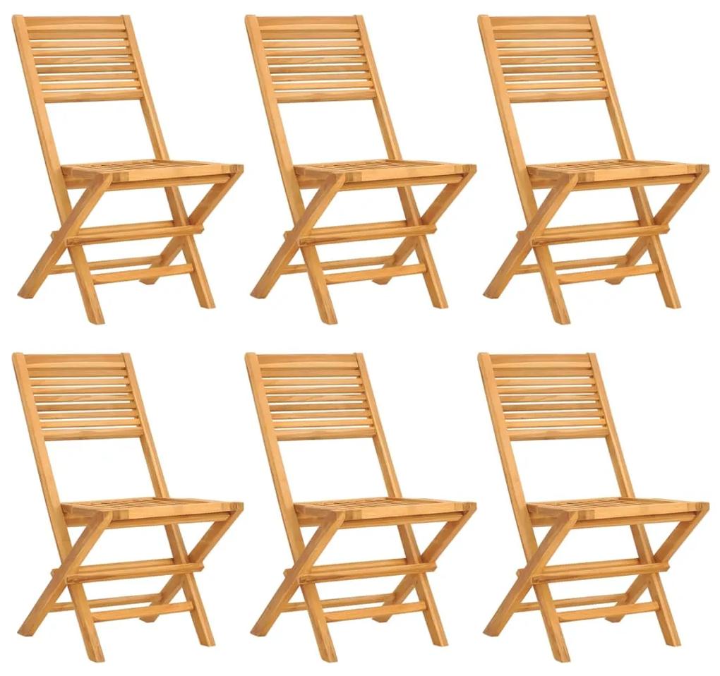 vidaXL Καρέκλες Κήπου Πτυσσόμενες 6 τεμ. 47x62x90 εκ. Μασίφ Ξύλο Teak